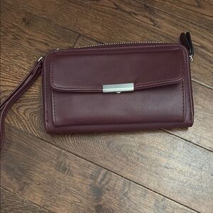 Elegant Burgundy Wristlet Clutch
